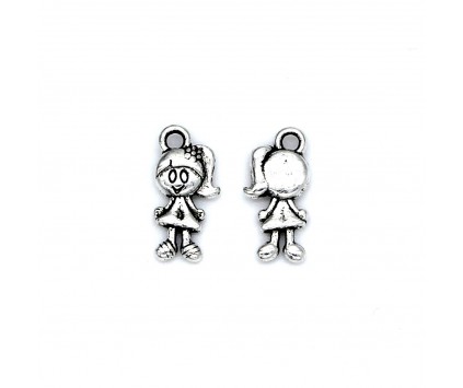 Zawieszka CHARMS Dziewczynka 15x7mm Metal 4szt