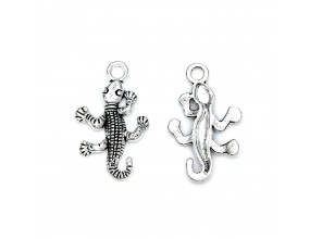 Zawieszka CHARMS Jaszczurka 25x14mm Metal 3szt