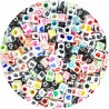 KORALIKI MODUŁOWE KOSTKI MIX EMOTKI SERCA 100szt