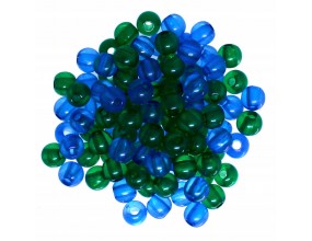 Koraliki kuleczki akrylowe 6mm niebiesko-ziel 60sz