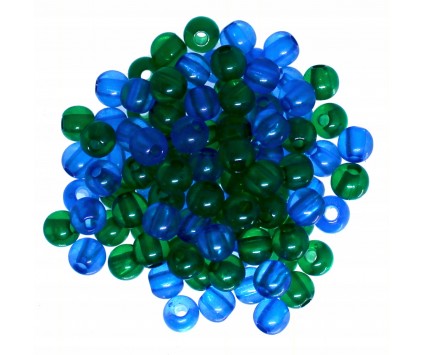 Koraliki kuleczki akrylowe 6mm niebiesko-ziel 60sz