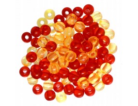 Koraliki kuleczki akrylowe 6mm pomarańcz-czer 60sz