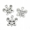 Zawieszka metalowa charms MOTYLEK 13x13mm 3szt