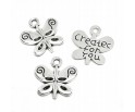 Zawieszka metalowa charms MOTYLEK 13x13mm 3szt