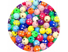 Koraliki Zdobione Cyrkonki Mix 8mm 50szt akrylowe
