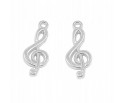 Zawieszka metalowa charms KLUCZ WIOLINOWY 26x10mm 2szt