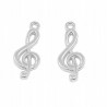 Zawieszka metalowa charms KLUCZ WIOLINOWY 26x10mm 2szt