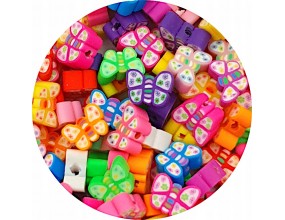 KORALIKI FIMO MOTYLE MOTYLKI MASA FIMO mix 20szt