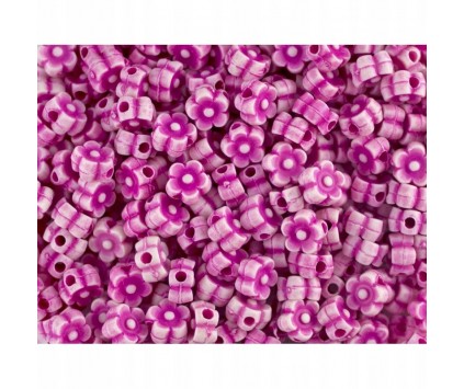 KORALIKI KWIATKI AKRYLOWE 6mm różowe c. 30 szt.