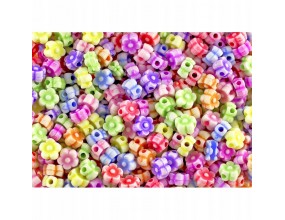 KORALIKI KWIATKI AKRYLOWE 6MM MIX 60 SZTUK
