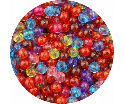 Koraliki kuleczki akrylowe 6mm mix kolorów 30sztuk