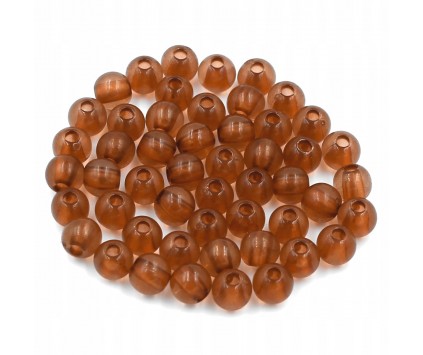 Koraliki kuleczki akrylowe 6mm brązowe 60szt