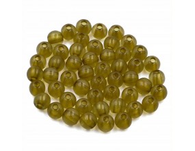 Koraliki kuleczki akrylowe 6mm oliwkowe c. 60szt