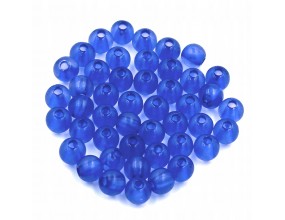 Koraliki kuleczki akrylowe 6mm niebieskie c. 60szt