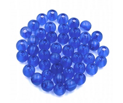 Koraliki kuleczki akrylowe 6mm niebieskie c. 60szt