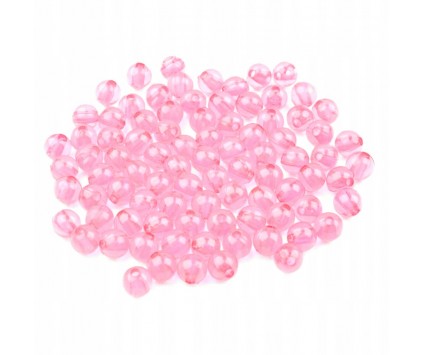 Koraliki kuleczki akrylowe 6mm blady róż 60szt