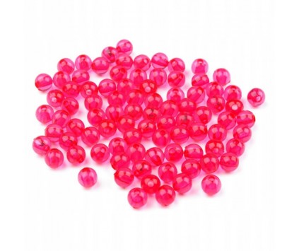 Koraliki kuleczki akrylowe 6mm różowe c. 60szt