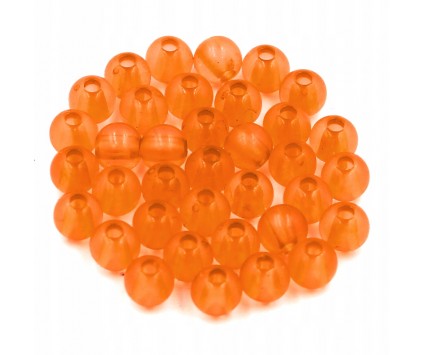 Koraliki kuleczki akrylowe 6mm pomarańczowe 60szt