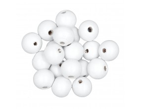 Koraliki Drewniane Naturalne Kule 10mm Białe 20szt