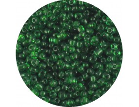 Koraliki drobne seeds 4mm transparentne zielone ciemne