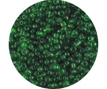 Koraliki drobne seeds 4mm transparentne zielone ciemne