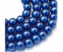 B72 KORALIKI SZKLANE PERŁY KULE SZNUR 8mm 42szt