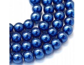B72 KORALIKI SZKLANE PERŁY KULE SZNUR 8mm 42szt