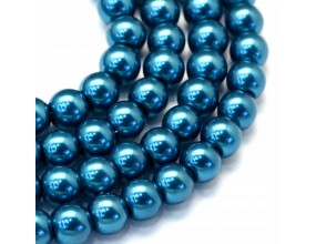 06 KORALIKI SZKLANE PERŁY KULE SZNUR 8mm 42szt