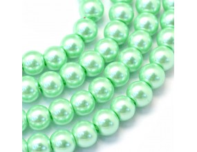 63 KORALIKI SZKLANE PERŁY KULE SZNUR 8mm 42szt