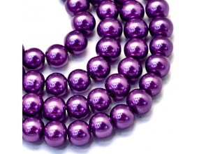76 KORALIKI SZKLANE PERŁY KULE SZNUR 8mm 42szt