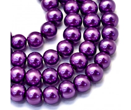 76 KORALIKI SZKLANE PERŁY KULE SZNUR 8mm 42szt