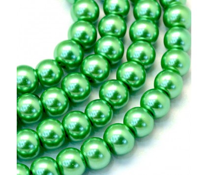 69 KORALIKI SZKLANE PERŁY KULE SZNUR 8mm 42szt