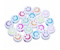 KORALIKI UŚMIECHY BIAŁO-KOLOROWE MIX 20szt EMOJI