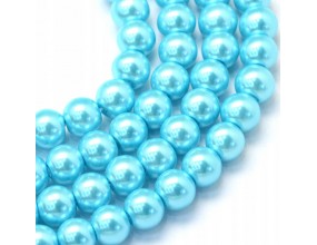 48 KORALIKI SZKLANE PERŁY KULE SZNUR 8mm 42szt