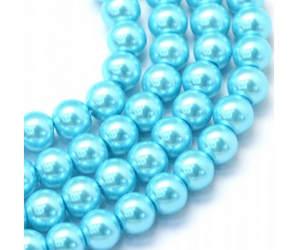 48 KORALIKI SZKLANE PERŁY KULE SZNUR 8mm 42szt