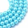 48 KORALIKI SZKLANE PERŁY KULE SZNUR 8mm 42szt