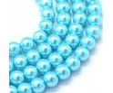 48 KORALIKI SZKLANE PERŁY KULE SZNUR 8mm 42szt