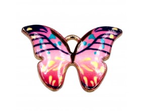 Zawieszka emaliowana Motylek metal 22x16x1mm 1szt
