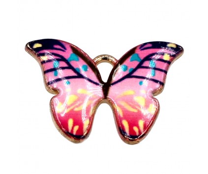 Zawieszka emaliowana Motylek metal 22x16x1mm 1szt