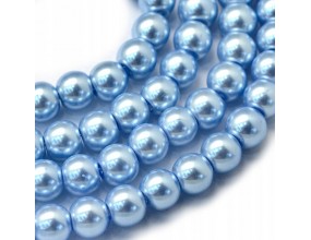24 KORALIKI SZKLANE PERŁY KULE SZNUR 8mm 42szt