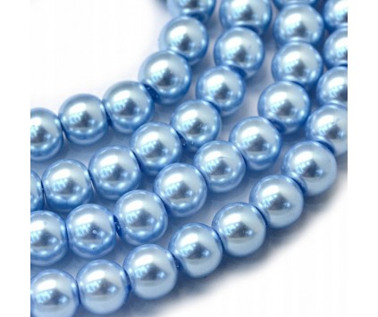 24 KORALIKI SZKLANE PERŁY KULE SZNUR 8mm 42szt