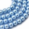 24 KORALIKI SZKLANE PERŁY KULE SZNUR 8mm 42szt