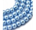24 KORALIKI SZKLANE PERŁY KULE SZNUR 8mm 42szt