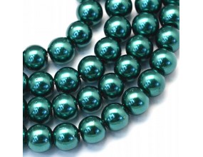 79 KORALIKI SZKLANE PERŁY KULE SZNUR 8mm 42szt