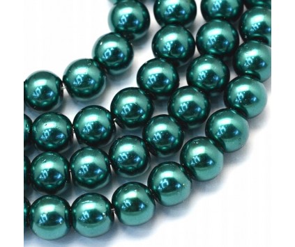 79 KORALIKI SZKLANE PERŁY KULE SZNUR 8mm 42szt