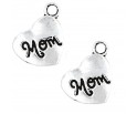 Zawieszka metalowa charms SERCE MOM 17x14mm 2szt