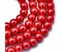 74 KORALIKI SZKLANE PERŁY KULE SZNUR 8mm 42szt