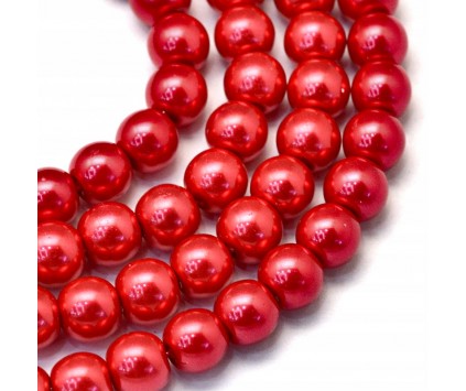 74 KORALIKI SZKLANE PERŁY KULE SZNUR 8mm 42szt