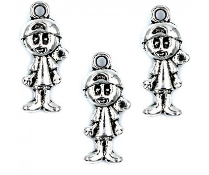 Zawieszka metalowa charms CHŁOPIEC 19x8mm 3szt