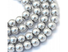 34 KORALIKI SZKLANE PERŁY KULE SZNUR 8mm 42szt